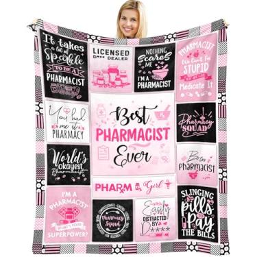 Imagem de Jnufoju Presentes de Natal de farmacêutico, presente da semana da farmácia, presentes de aniversário/graduação/agradecimento para farmacêuticos, presentes de dia tecnológico da farmácia, cobertores