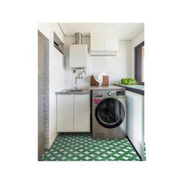 Imagem de Adesivo Para Piso Antiderrapante Lavável Medalha e Mármore Verde - Cro