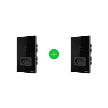 Imagem de Kit Tomada com Interruptor Inteligente ETS 2001 Preto Intelbras - 2 un