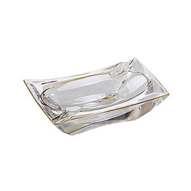 Imagem de Cinzeiro de ervas daninhas cinzeiro em forma de barco cinzeiro de vidro transparente cinzeiro de vidro para casa e escritório ao ar livre cinzeiros para cigarros