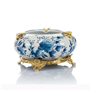 Imagem de Cinzeiro de ervas daninhas cerâmica nórdica com ornamentos de cinzeiro de cobre, decoração de mesa para café de sala de estar, ornamentos de cinzeiro de luxo para casa cinzeiros para cigarros