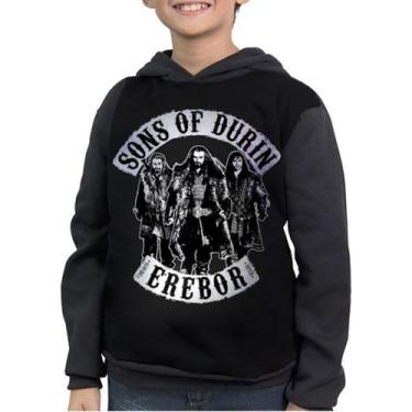 Imagem de Moletom Infantil Senhor Dos Aneis Sons Of Erebor - smoke, Preto, 12