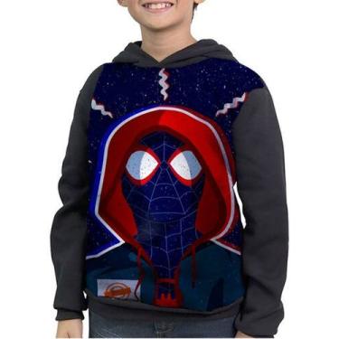 Imagem de Moletom Infantil Homem-aranha Spider-man Miles Morales - smoke, Preto,