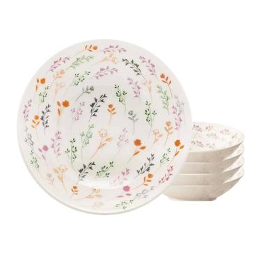 Imagem de Jogo De Pratos Fundo Kit 4Pcs Cerâmica 20,5Cm Oxford Jardim