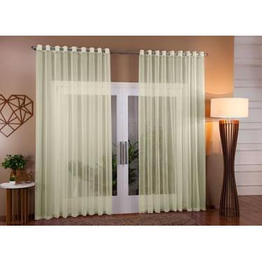 Imagem de Cortina Voil Palha Sala Quarto 4,00x2,80 Ilhós Cromado - Doce Lar Enxo