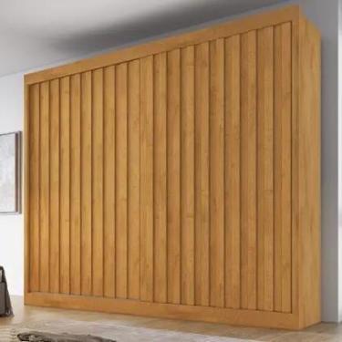 Imagem de Guarda Roupa Casal Ripado 2 Portas de Correr 100 MDF Atlanta Made Marc