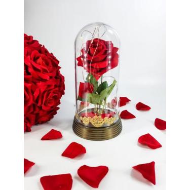 Imagem de Luminária A Rosa Encantada C/ Tribais Dourados Presente para esposa - 