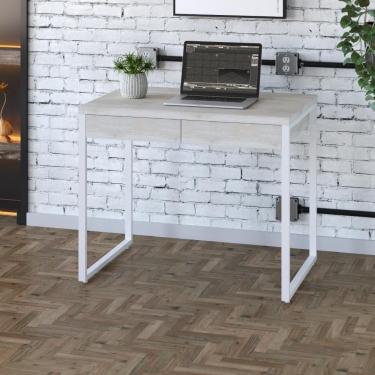 Imagem de Mesa Office 90x60x75cm C/02 Gavetas Kuadra Snow -