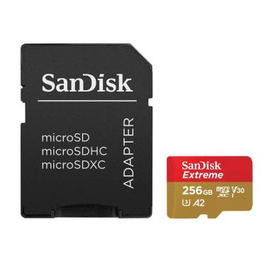 Imagem de Cartão de Memória 256GB SanDisk Extreme MicroSDXC 190Mb/s UHS-I V30 U3 A2