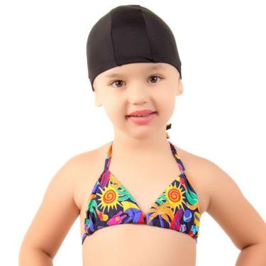 Imagem de Kit 5 Toucas Natação Vekyo Modas Hidroginástica Poliamida Lisa Infanti