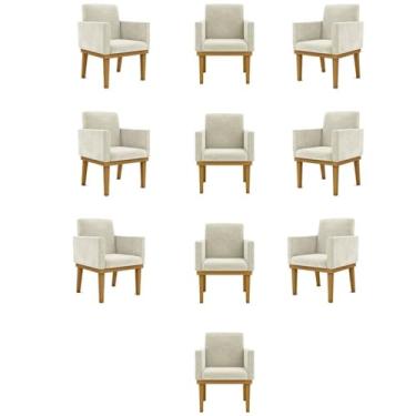 Imagem de Kit 10 Poltronas Decorativa Reforçada Oferta - Salão Cor:bege