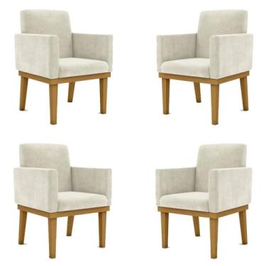 Imagem de Kit 04 Poltronas Decorativa Reforçada Oferta - Balaqui Decor Cor:bege