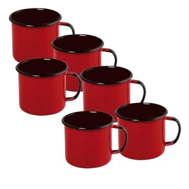 Imagem de Kit 6 Canecas Esmaltadas Agata Nº 6 160ml Cores (vermelho)