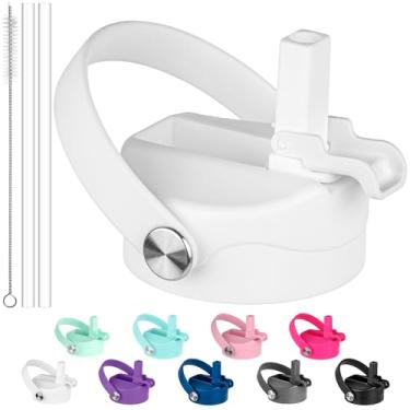 Imagem de Diumepo Tampa de canudo para garrafas de água de boca larga Hydroflask, tampa de proteção contra poeira com canudo para Hydro Flask e Takeya 12/16/18/20/32/1,134 g, garrafa de água esportiva,