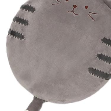 Imagem de AYNEFY Tapete Futon de Desenho Animado, Almofada de Poliuretano Respirável, Formato Redondo Bonito, 40x40 Cm, Ideal para Sala de Estar e Quarto (Cinza)