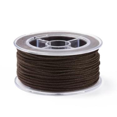 Imagem de 1 rolo de corda trançada de macramê de algodão de 1,2 mm para pulseira DIY, colar, acessórios de cabelo, artesanato, decoração de parede, caixa de presente, embalagem de embrulho, 24 m)/rolo (marrom