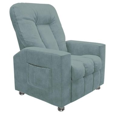 Imagem de Poltrona Do Papai Reclinável Para Cinema Sora Veludo Fh1 - D'rossi Cor Azul Claro