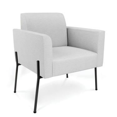 Imagem de Poltrona Pé De Ferro Preto Para Consultório Marisa Linho D03 - D'rossi Cor Cinza