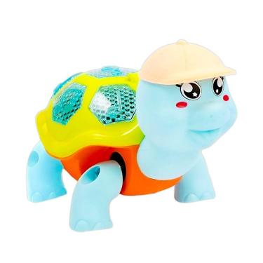 Imagem de Tartaruga Brinquedo Infantil Dançante Som Luz Crianças Bebe Azul