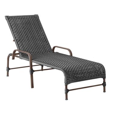 Imagem de Espreguiçadeira Catar Marrom E Corda Náutica Trama Original Preto