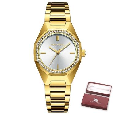 Imagem de Relógio De Quartzo Feminino Mini Focus Mf0433l à Prova D'água Branco