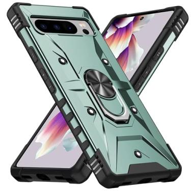 Imagem de SORAKA Capa para Google Pixel 8 Pro com suporte para anel,PC rígido e TPU macio,proteção dupla 2 em 1,compatível com suportes magnéticos para carros