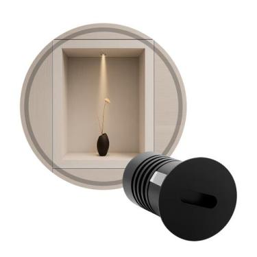 Imagem de Mini Spot LED Embutir Domy Ini 1W 3000K Preto IRC90 Nordecor Sof 6521 