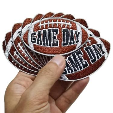 Imagem de FSFYXHC Conjunto de 12 peças de patch de bola esportiva para o dia do jogo de futebol, aplique de torcida, aplique sem costura para jaquetas, chapéus, bolsas, conjunto de remendo personalizado 5,8 cm