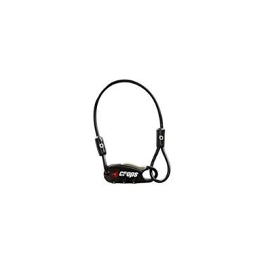 Imagem de CROPS Trava de capacete, cabo UNI-Q de 3 metros de comprimento, combinação preta de bloqueio de bicicleta reinicializável de 3 dígitos para acessórios de motocicleta e bicicleta, compacto e leve