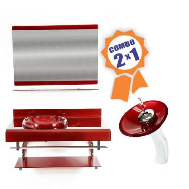 Imagem de Combo 2 em 1 - Gabinete 90cm Alemanha + Torneira Ibiza - EKASA, Vermel