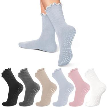 Imagem de Meias de Pilates, meias lilisilk Grip para mulheres, 6 pares