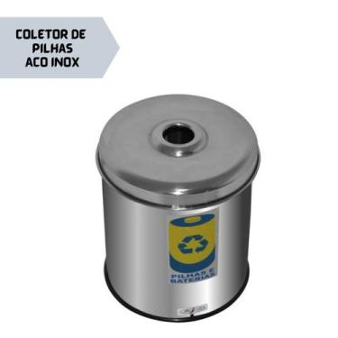 Imagem de Lixeira Para Descarte de Pilhas e Baterias 15 Litros Inox - Aldinox