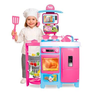 Imagem de Cozinha Infantil Grande Completa com Geladeira Forno Fogão Fruteira Me