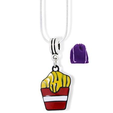 Imagem de Colar de batatas fritas | Colar de batatas fritas antes de rapazes e melhores amigos. Este colar com pingente de comida frita de fast food é um ótimo colar de fritura e pingente de comida e colar de