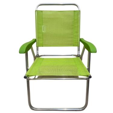 Imagem de Cadeira De Praia Alta Sanete Encosto Alto Aluminio Ronchetti Cor Verde