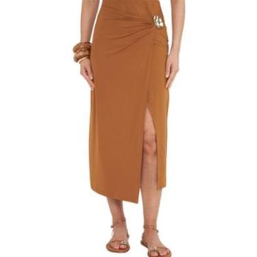 Imagem de Saia Colcci Midi Com Transpasse e Metal-Feminino