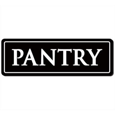 Imagem de Placa Pantry - Placa de armário de alimentos de cozinha, material acrílico durável, autoadesivo super forte, adequado para o seu escritório, hotel, bar, restaurante e casa (22 x 7 cm, preto/branco)
