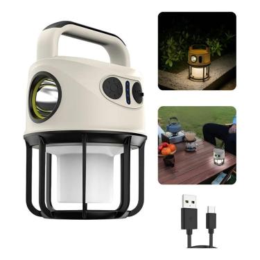 Imagem de Lampião Lanterna Led Recarregável Usb 2 Em 1 C Branco 127/22