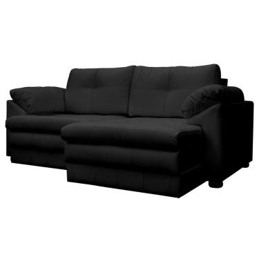 Imagem de Sofá Retrátil 2 Lugares Bali 175cm Couro Preto Gran Belo