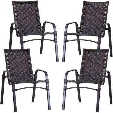 Imagem de 4 Cadeiras Emily Com Pintura Eletrostática Trama  Tabaco