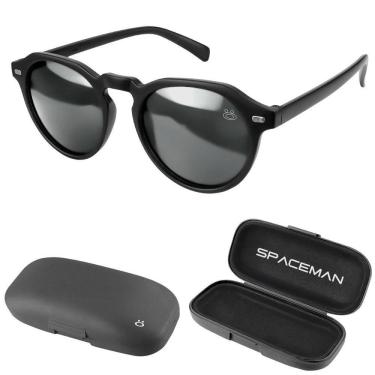 Imagem de Oculos Sol Masculino Casual Proteção Uv Vintage Verão + Case Preto Black Piano Acetato Estiloso