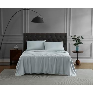 Imagem de Linen Closet Lençóis supermacios de tecido percal escovado, cinza nublado, completo