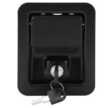 Imagem de Montagem de aço de 4 cantos com chaves – Trava de segurança resistente para conjuntos geradores, máquinas de construção e armários elétricos, design anti-puxão