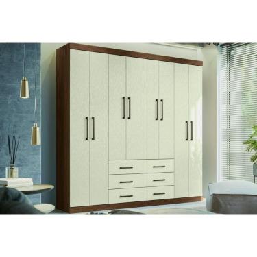 Imagem de Guarda Roupa 8 Portas E 6 Gavetas Liverpool Jatobá-areia - Santos Andirá