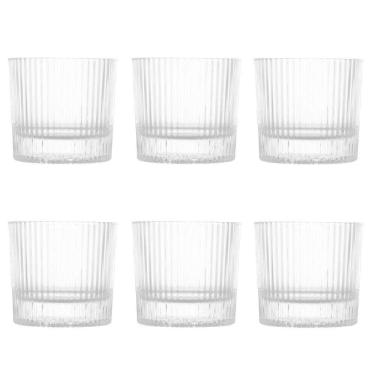 Imagem de Conjunto 06 Copos água-whisky De Cristal 300 Ml Lines Wolff