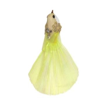 Imagem de Luzhengyang Recargas de varinha Feather Cat Teaser – Cabeças inspiradas em pássaros naturais, acessórios de brinquedo de gato para brincadeiras interativas (pacote com 5) (refil amarelo com cauda de