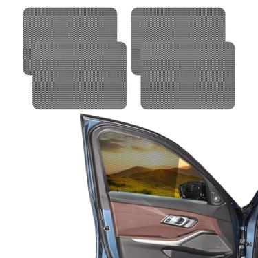 Imagem de Lyxheth 4 peças para-sol para janela lateral do carro, película removível para janela, adesivos de película aderente estática, protetor de privacidade de raios UV, protetor de privacidade, lavável