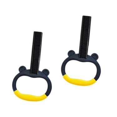 Imagem de YIJU Argolas de ginástica com pegas antiderrapantes para treino de força infantil, alças ajustáveis ​​e confortáveis ​​para exercícios de barra fixa.