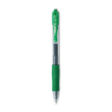 Imagem de Pilot, Canetas rolo de gel premium G2, ponta fina de 0,7 mm, verde, pacote com 12