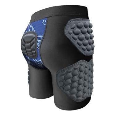 Imagem de Baoblaze Calções de compressão acolchoados de proteção infantil com cintura ajustável e acessórios multifuncionais para skate. Acolchoamento em EVA, Size S